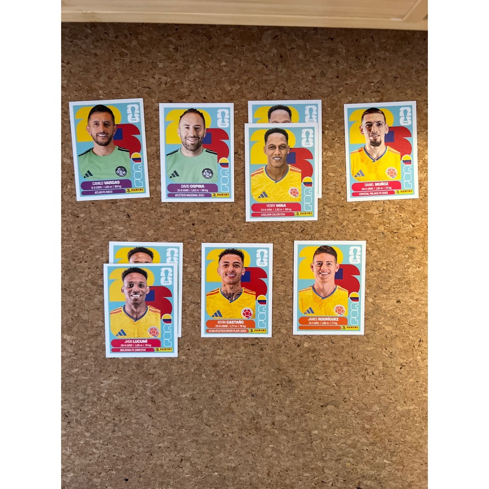 Panini FIFA World Cup 2026 Road to 26 Colombia Sticker Lot James Rodriguez 9pc